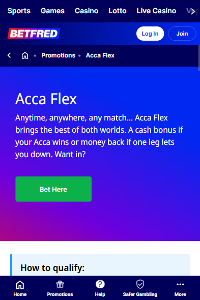 Betfred’s Acca Flex pays