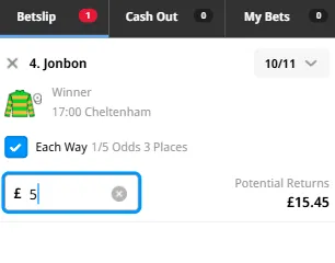 betfred odds, limits & betslip