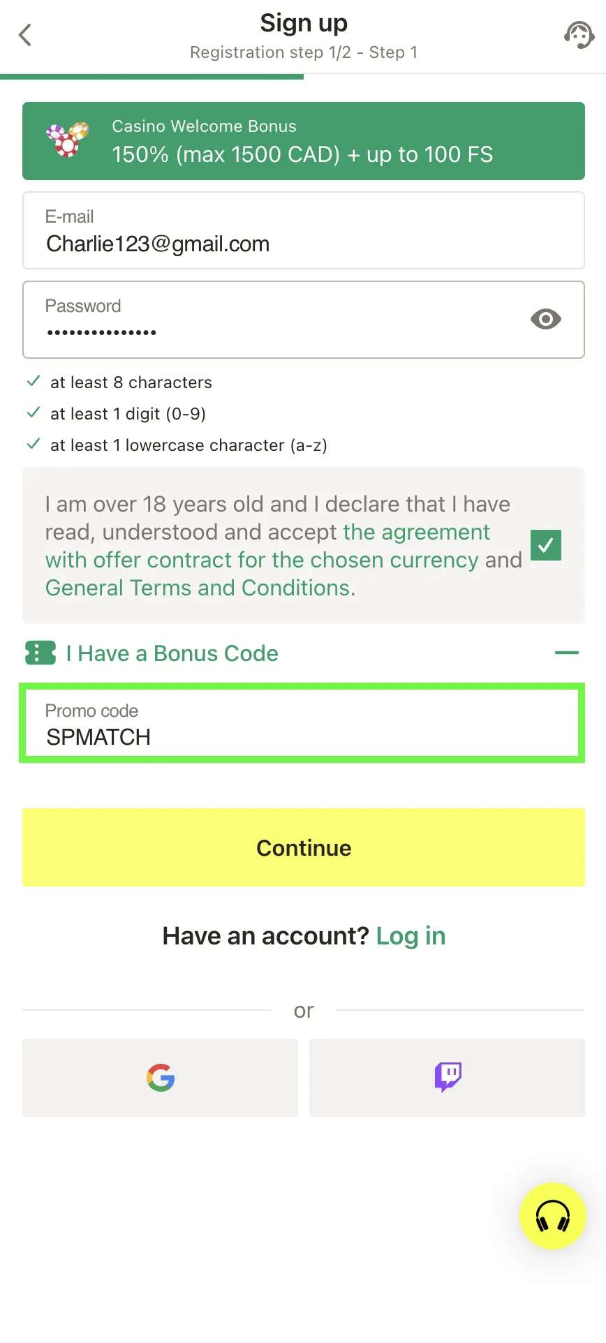 Parimatch bonus code canada 2025