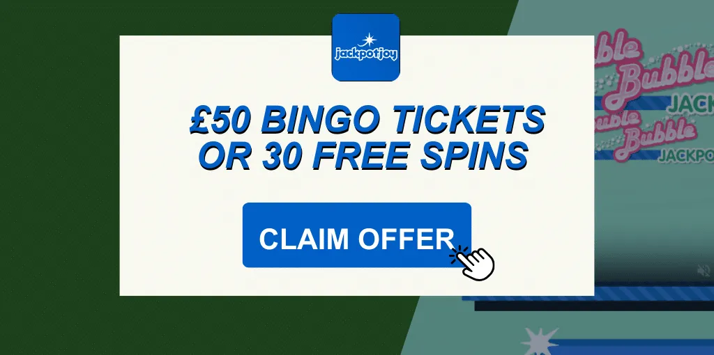 Jackpotjoy promo code 2026 unlocks £50 bingo tickets or 50 free spins