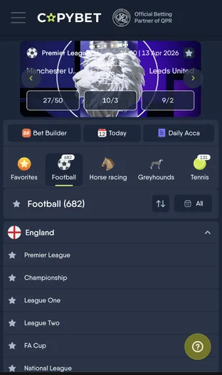 Copybet mobile screenshot 2026