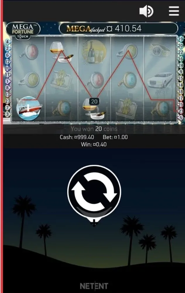 Mega Fortune progressive slot by NetEnt, on mobile