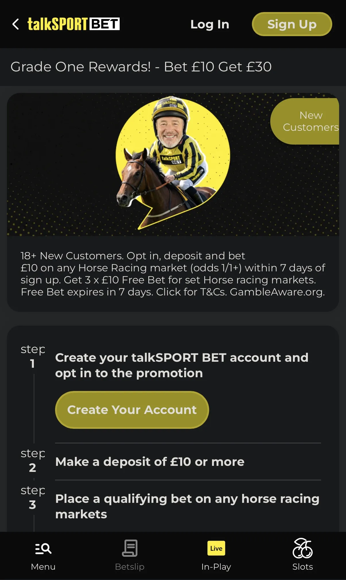 TalkSPORT bet horse racing offer 2026