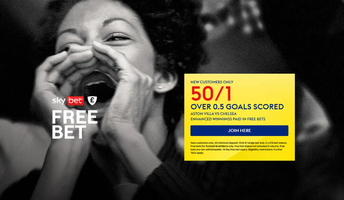 Sky Bet promo offer for Aston Villa vs Chelsea