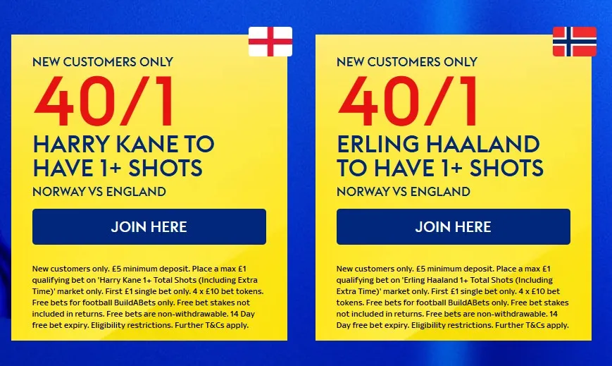 Sky Bet World Cup offer: Get 40/1 on Kane or Haaland to have a shot on goal against Norway