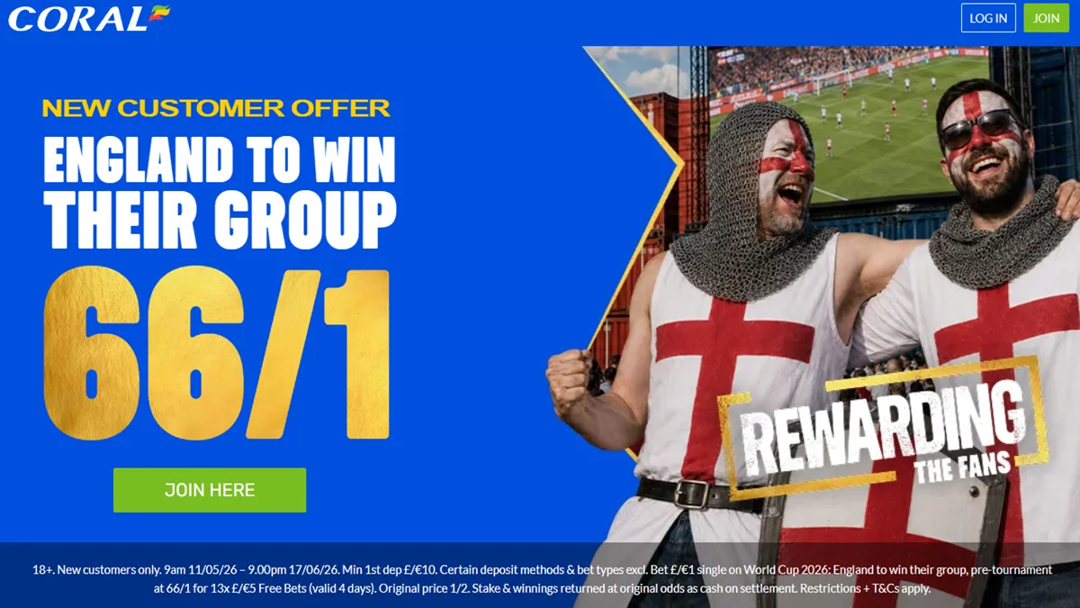 England World Cup free bets: Best outright and group winner odds boosts