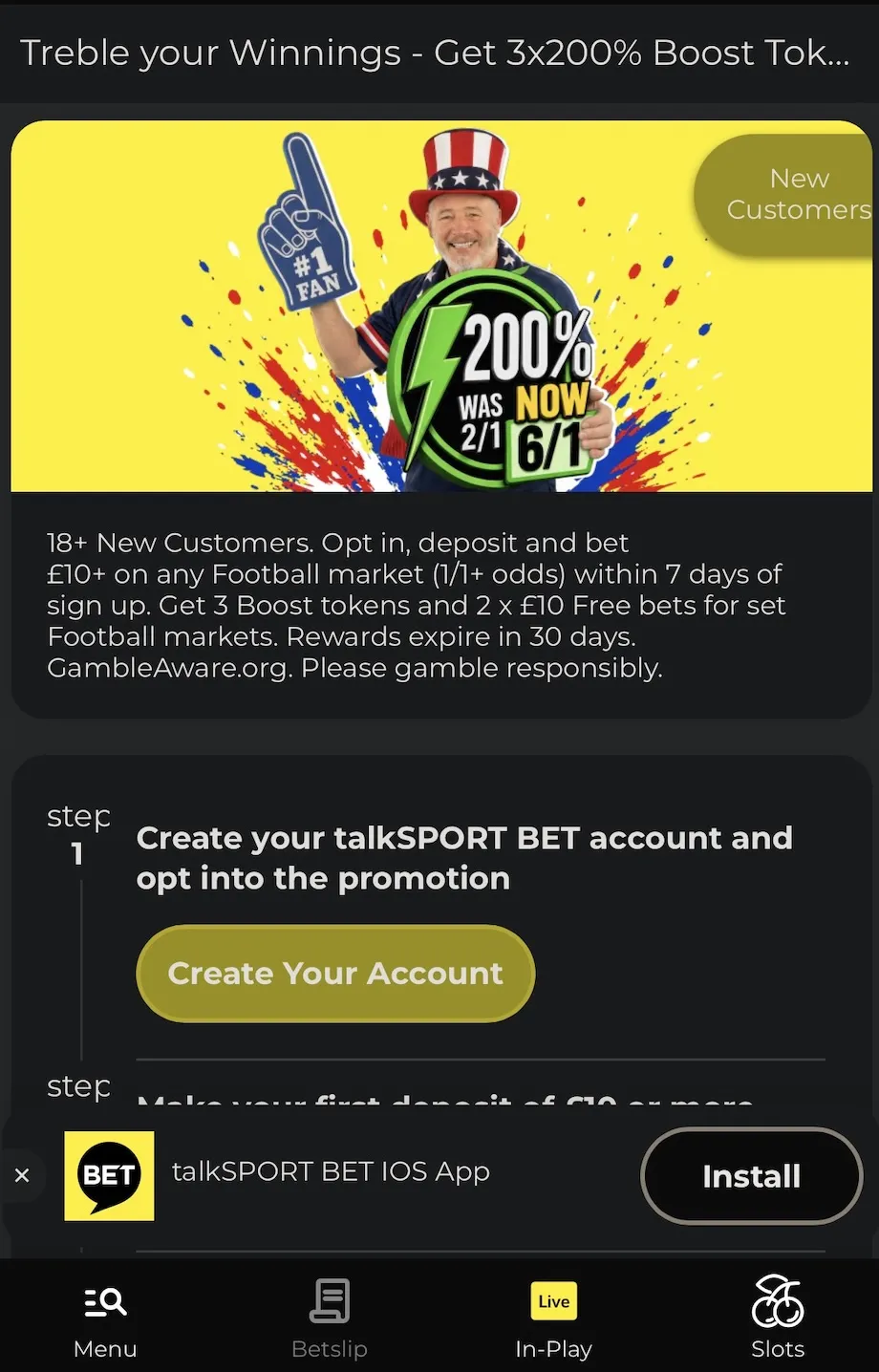 TalkSPORT Bet welcome offer odds boosts