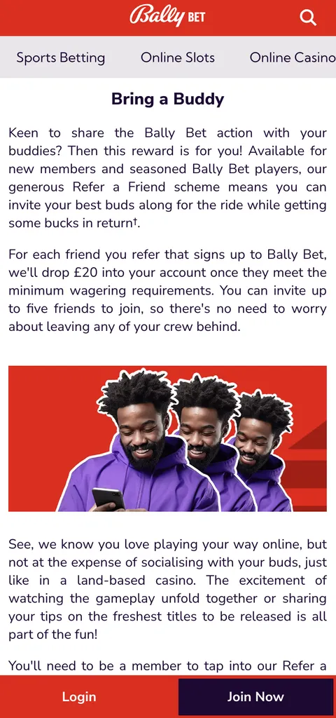 Bally bet sports & casino refer-a-friend bonus