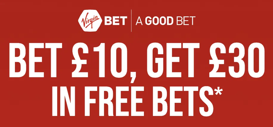 Virgin bet: bet 10 get 30 welcome offer