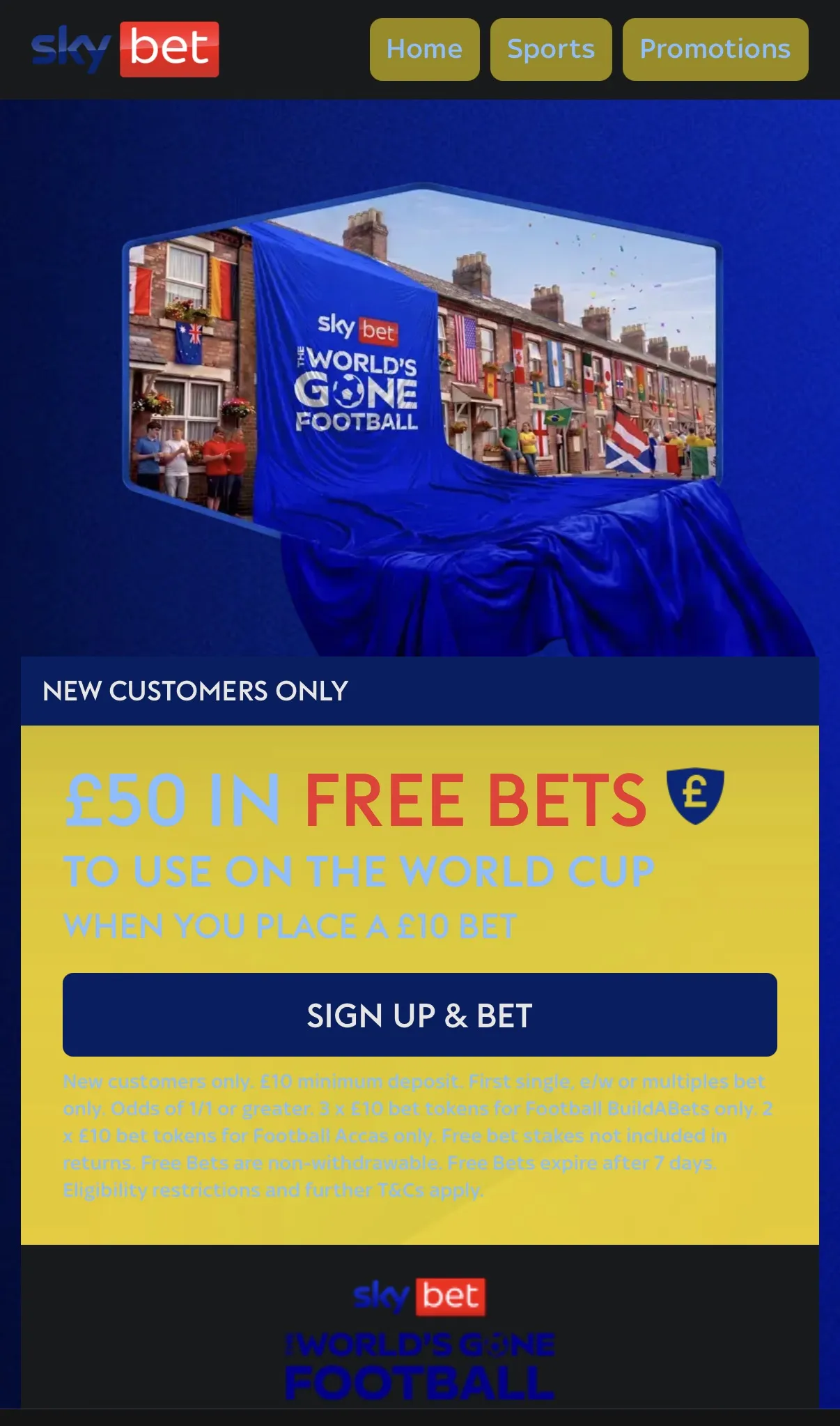 Sky Bet World Cup offer