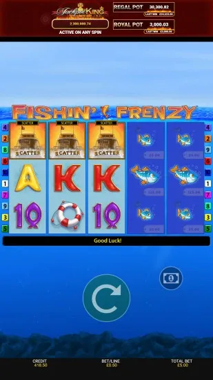 Fishin' Frenzy: Jackpot King by Blueprint Gaming, on mobile