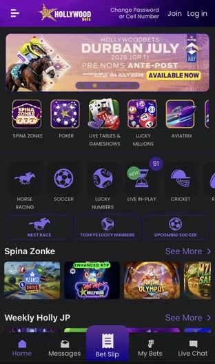 Hollywood bets mobile screenshot 2026