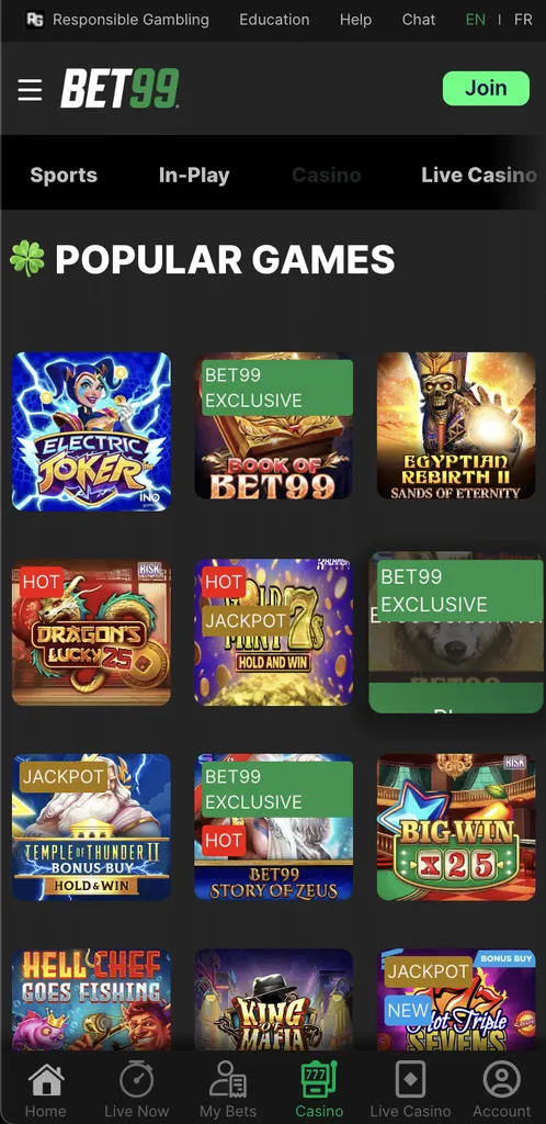 BET99 casino games