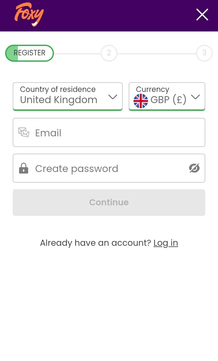 Foxy Game sign up guide