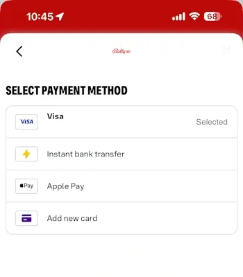 bally bet casino payment methods: depositing with apple pay
