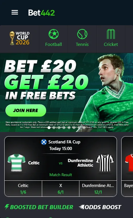 12. Bet442: Best operator for acca boosts