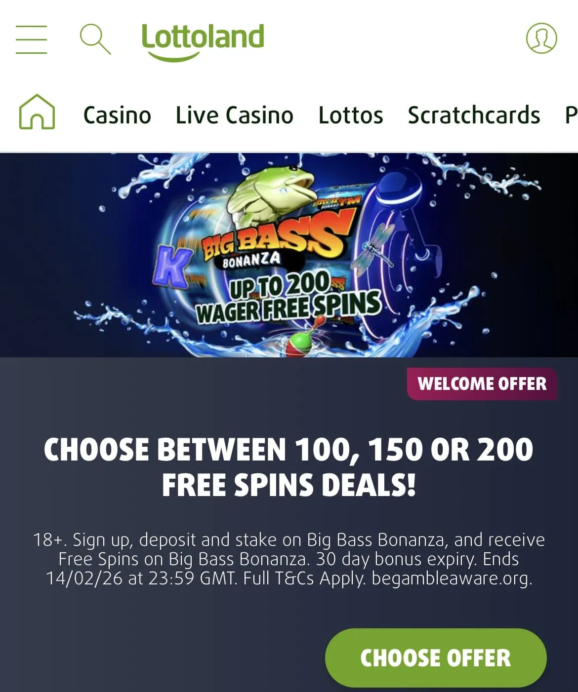 Lottoland Casino sign up offer