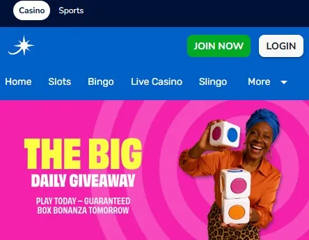 jackpotjoy daily box bonanza games for existing customers