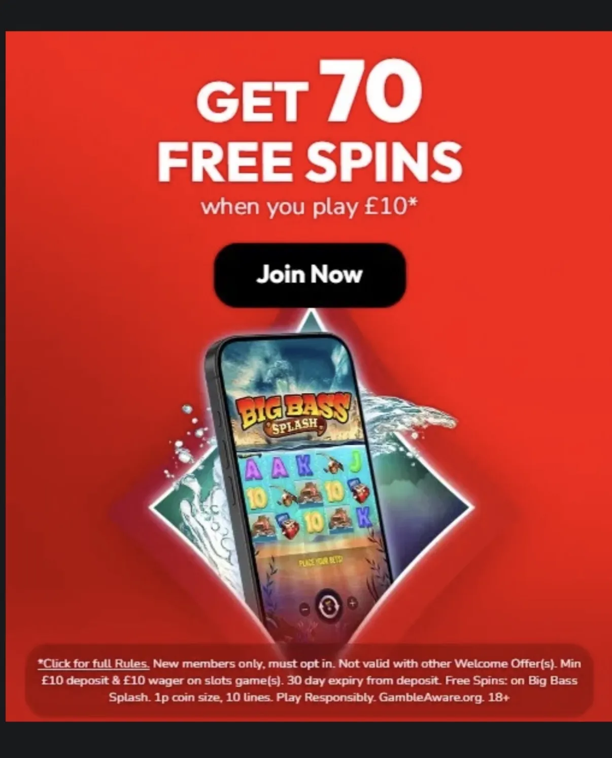Virgin Games 70 free spins offer