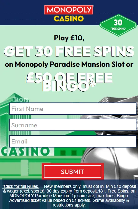 monopoly casino Special offer & promotions