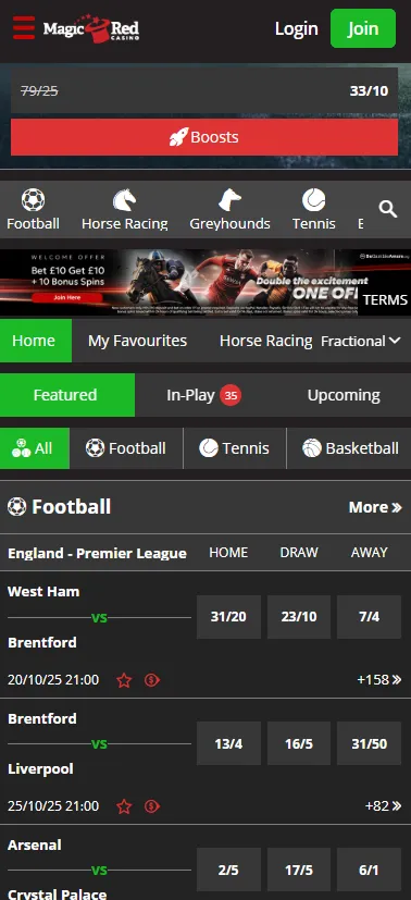 Magic red sports markets