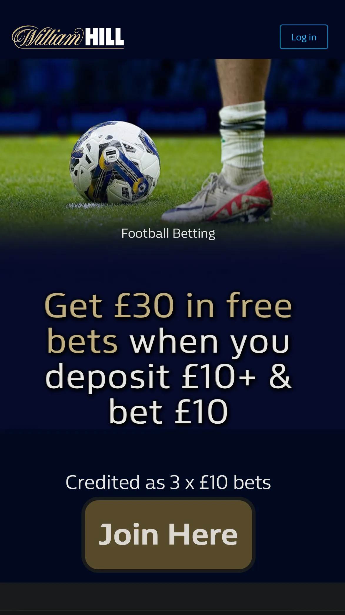 William Hill betandget 30