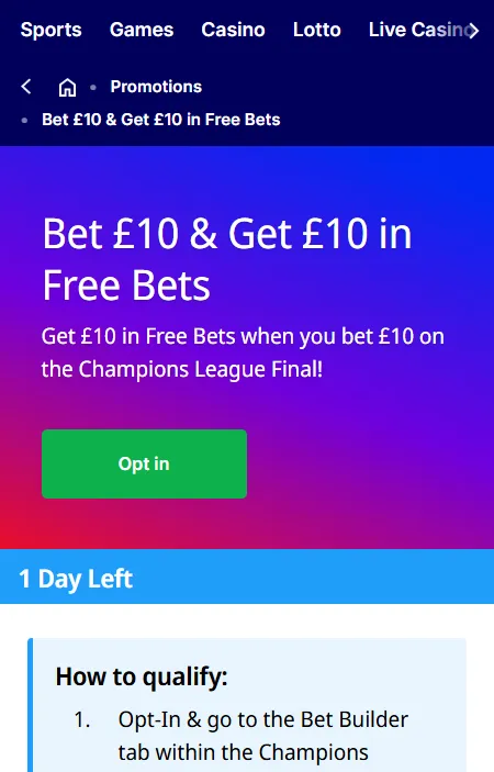 Betfred - Arsenal Hungary £10 free bet: Build your own bet (3/1+) of 3+ legs and get £10 free bets