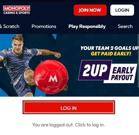 monopoly casino and sportsbook promotion: 2 goals up early payout