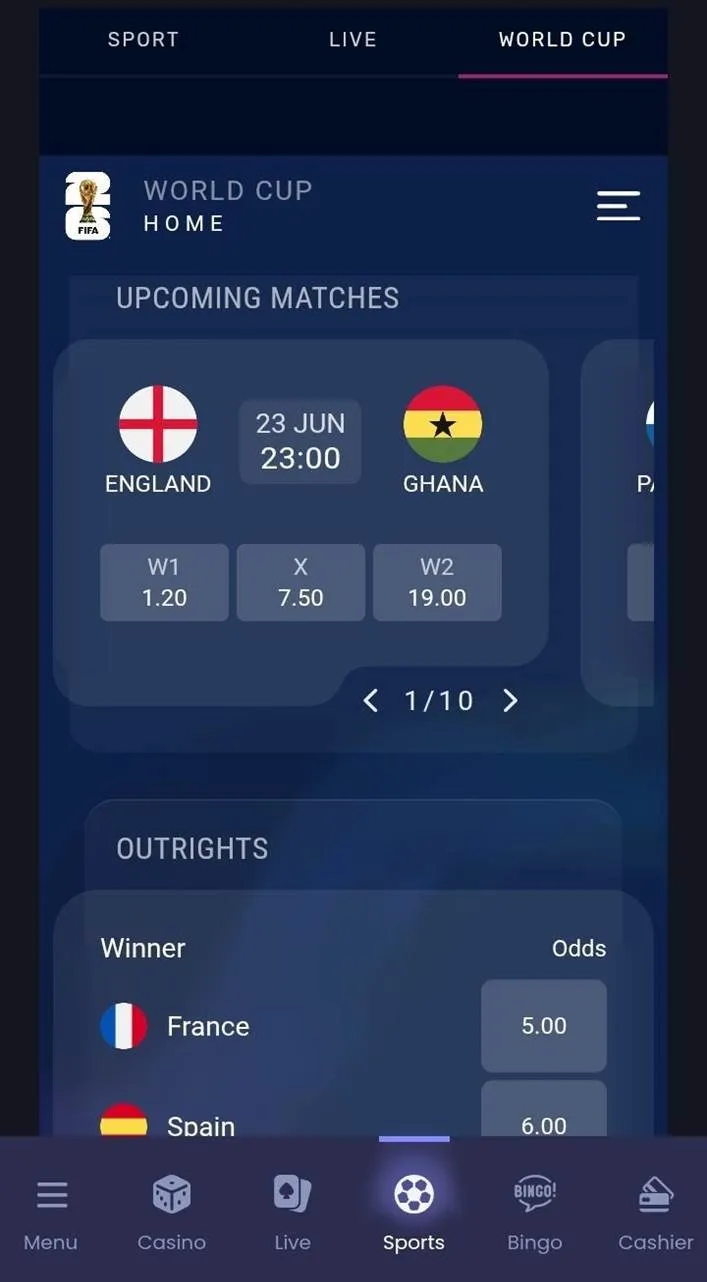 21luckybet sports markets and odds: England vs Ghana, World cup 2026 match