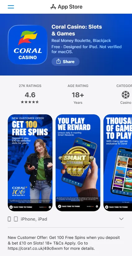Coral Casino app review and mobile experience | Better than the desktop site
