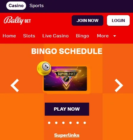 bally casino bingo schedule: superlinks
