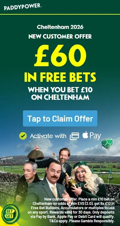 paddy power cheltenham bet 10 get 60 offer