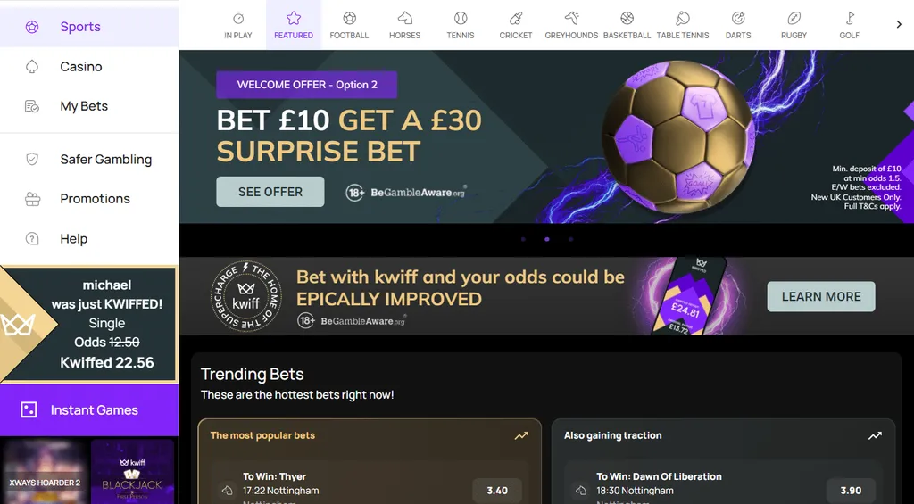 Kwiff website review