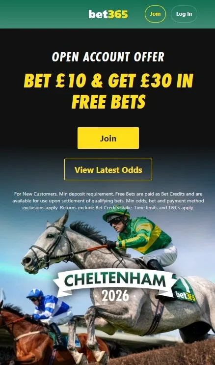 bet365 cheltenham betting site: horse racing sign up bonus cheltenham 2026