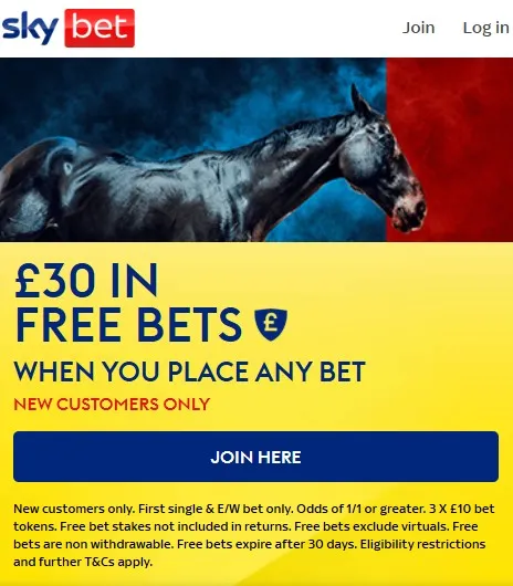 sky bet gold cup offer cheltenham get 30 in free bets