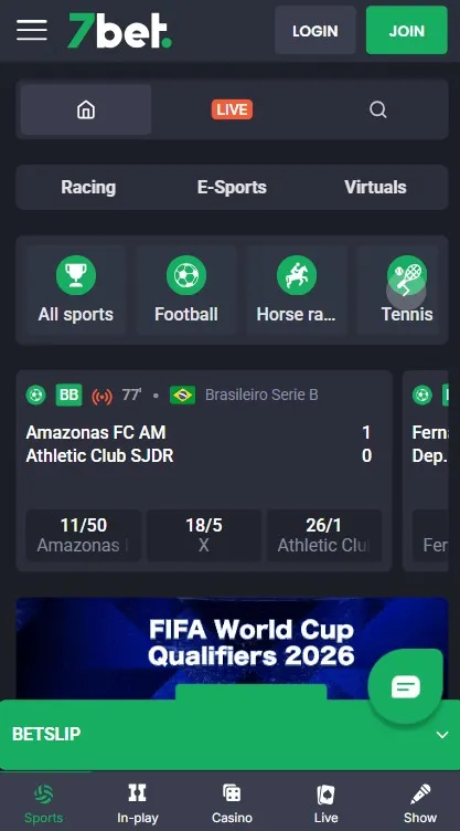 7bet review - website design