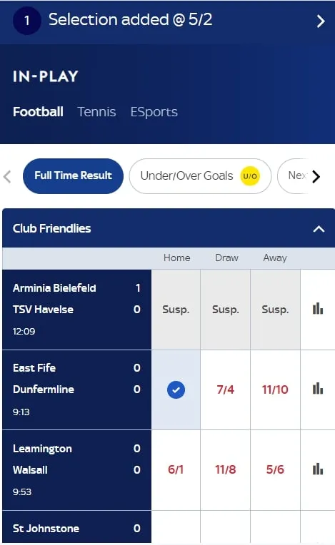 Sky live & in-play betting review