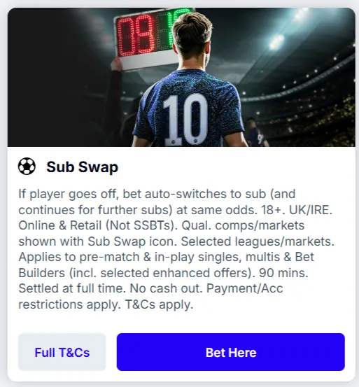 BoyleSports champions league Sub Swap offer