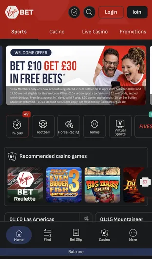 Virgin Bet Mobile Screenshot 2026