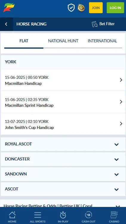 coral horse race betting