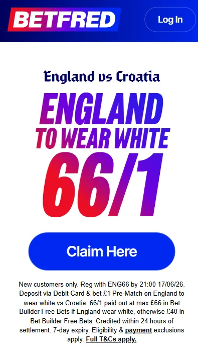 Betfred World Cup offer details 2026