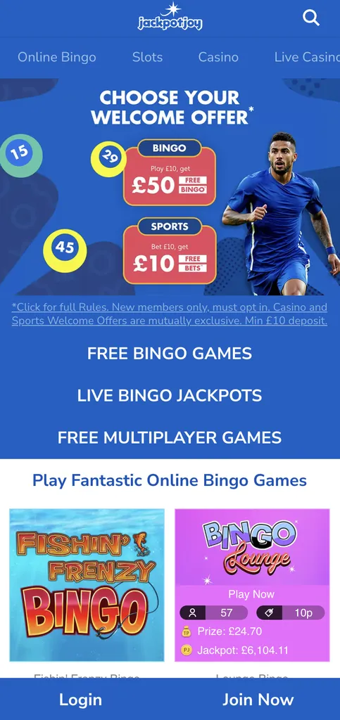Jackpotjoy sports welcome bonus details: Bet £10, get £10 in free bets