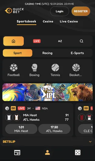 Quick Bet mobile screenshot 2026
