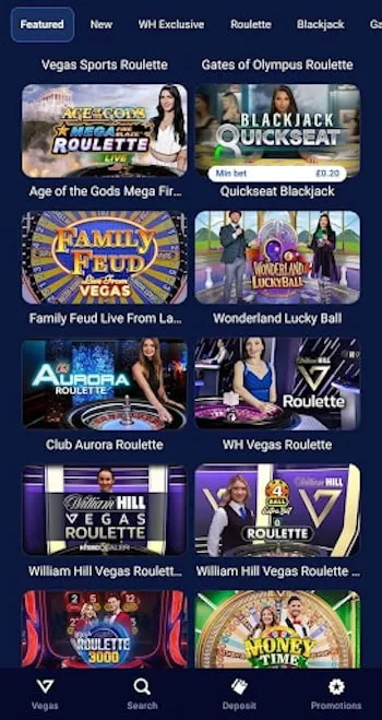 William Hill casino table games