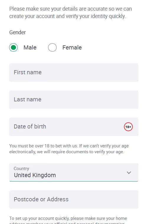 paddy power sign up - Register and verify your identity. Have a UK driving licence or passport ready. It makes the "Know Your Customer" (KYC) check near-instant, and Betfred won't award free bets until you're verified.