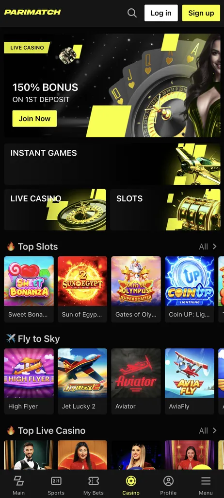 Parimatch casino welcome offer