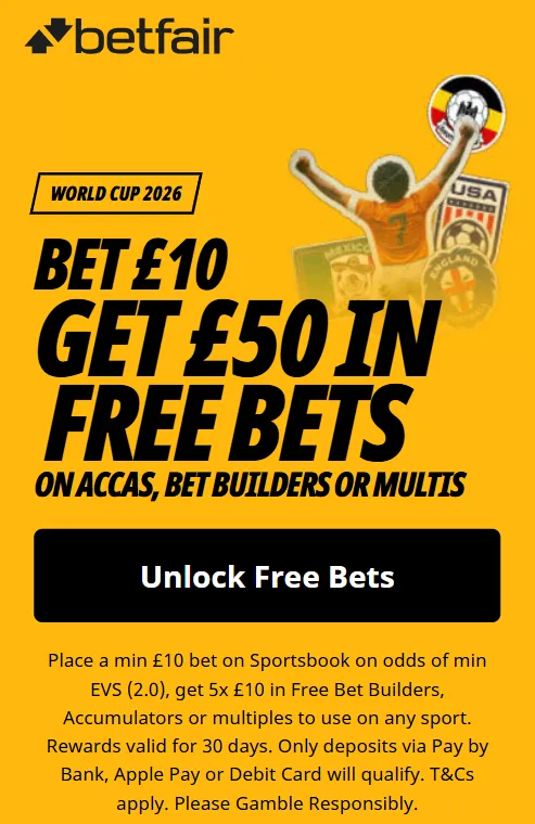 Betfair: bet £10 get £50 with the most flexible free bets
