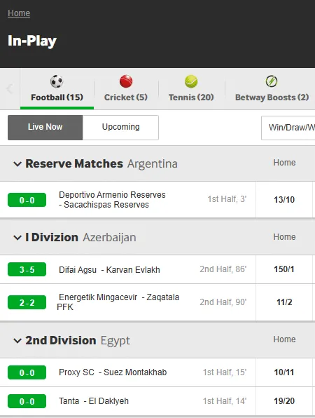 Redeeming Betway Sign Up Offer promo code to access welcome bonuses