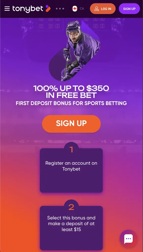 TonyBet sign up promo Canada