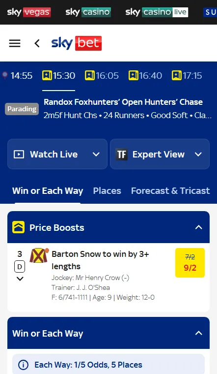 Grand National day 1 odds at SkyBet